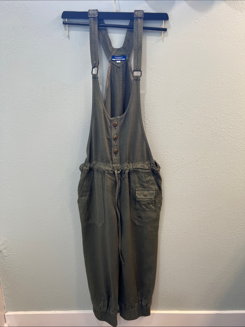Burberry Blue  Label Olive Green Utility Jumpsuit